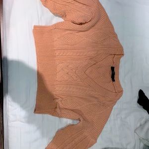 Pink knit cropped sweater